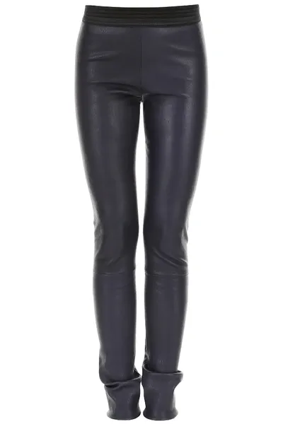 Drome Leather Leggings In Blue