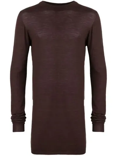 Rick Owens Mock Neck Sweater In Brown