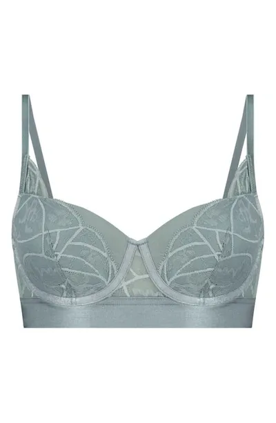 Hunkemoller Luna Underwire Padded Longline Bra In Lead