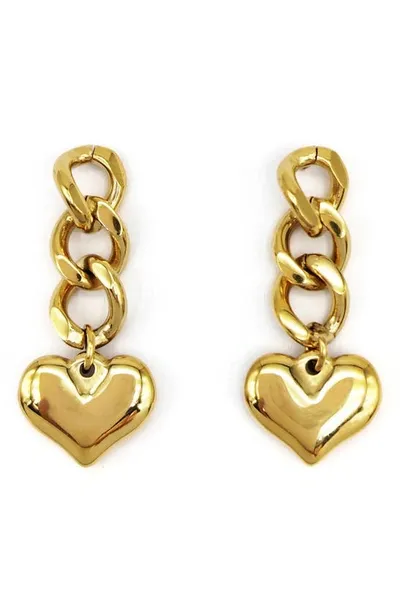 Petit Moments Romantic Heart Drop Earrings In Gold