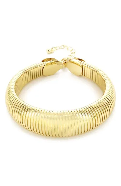 Panacea Dome Statement Flex Bracelet In Gold