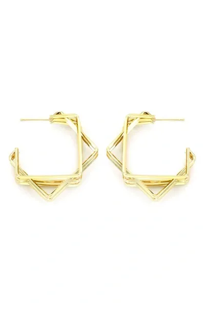 Panacea Double Square Hoop Earrings In Gold