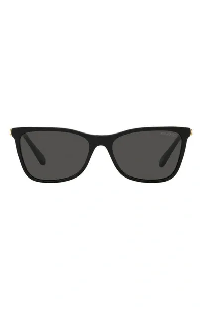 Swarovski 55mm Rectangular Sunglasses In Black