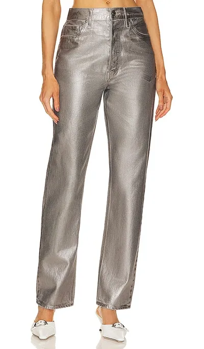 Veronica Beard Daniela Metalllic Nonstretch Jeans In Light Gunmetal