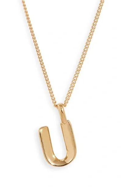 Jenny Bird Customized Monogram Pendant Necklace In High Polish Gold - U