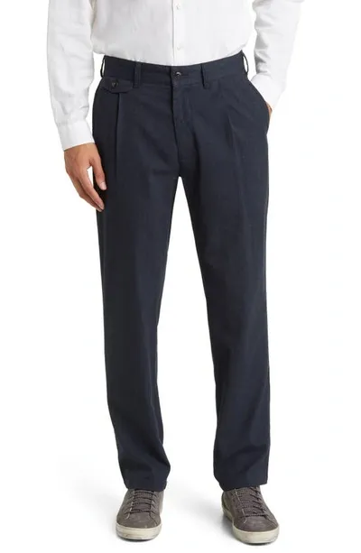 Rails Marcellus Twill Flat Front Pants In Dark Navy Melange