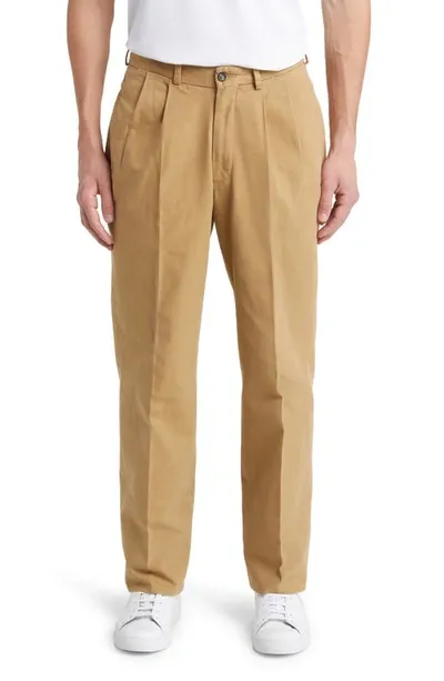 Berle Charleston Flat Front Khakis In British Tan