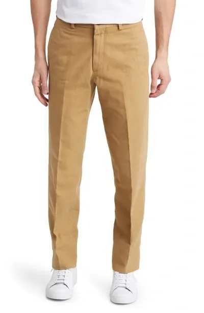 Berle Charleston Flat Front Khakis In British Tan