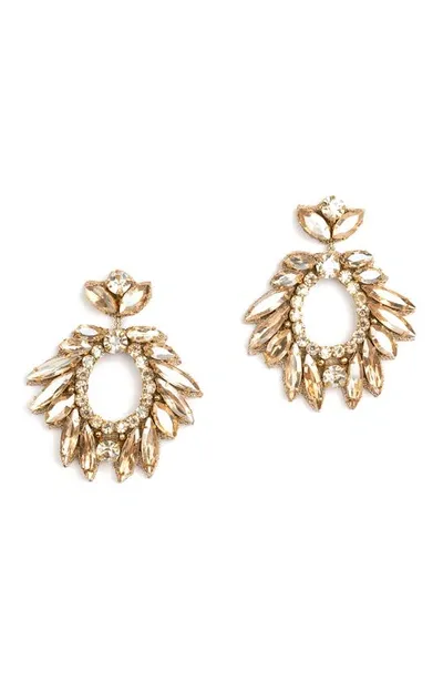 Deepa Gurnani Zienna Crystal Drop Earrings In Gold