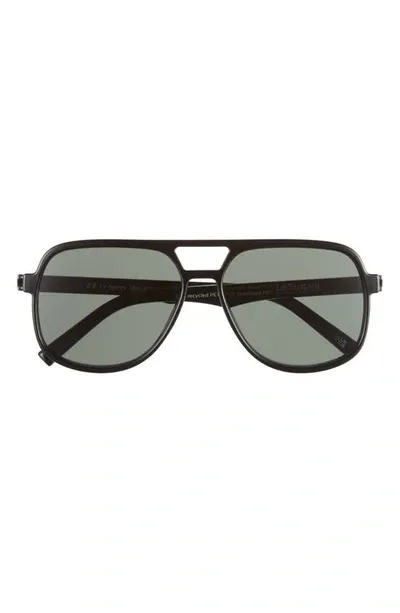 Le Specs Trailbreaker 57mm Aviator Sunglasses In Black