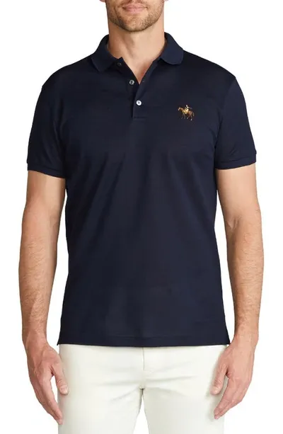 Ralph Lauren Purple Label Slim Fit Logo Embroidered Cotton Piqué Polo In Classic Chairman Navy