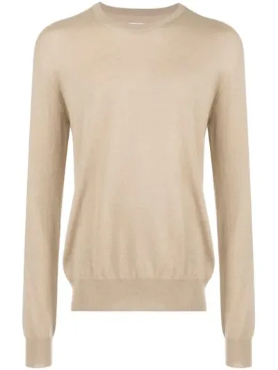 Maison Margiela Elbow Patch Sweater In Brown