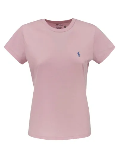 Polo Ralph Lauren Crewneck Cotton T Shirt In Pink