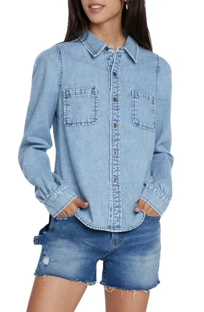 Wash Lab Denim Marla Denim Shirt In Sky Blue