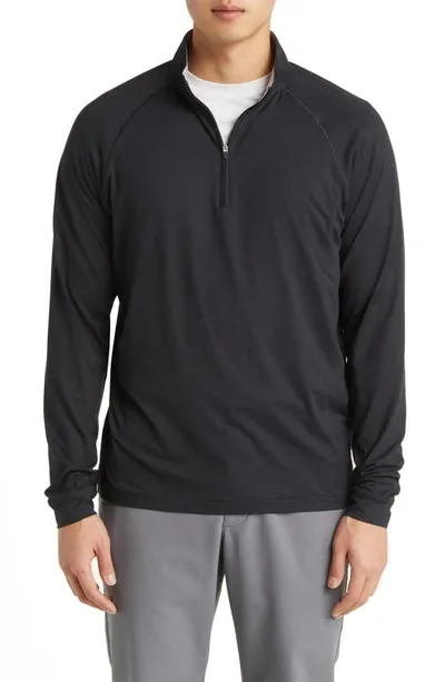 Johnnie-o Freeborne Prep-formance Quarter Zip Pullover In Black