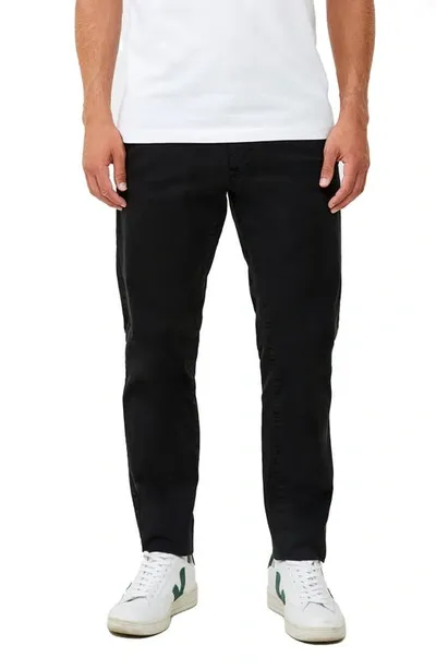 French Connection Flat Front Stretch Cotton Chinos In Black