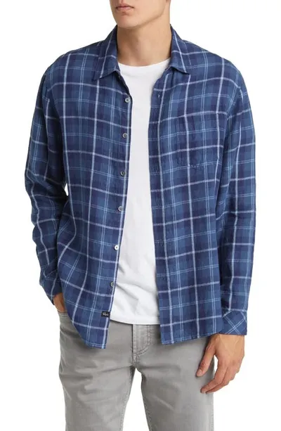 Rails Havana Plaid Linen Button-up Shirt In Blue