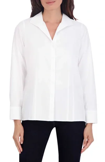 Foxcroft Katie Cotton Button-up Shirt In White