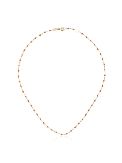 Gigi Clozeau 18k Yellow Gold Orange Beaded Necklace