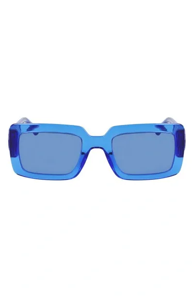 Longchamp 53mm Rectangular Sunglasses In Blue