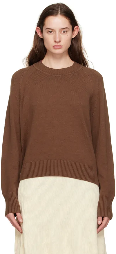 Joseph Brown Crewneck Sweater In Burgundy