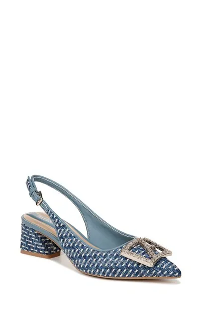 Franco Sarto Racer Crystal Buckle Slingback Pump In Blue