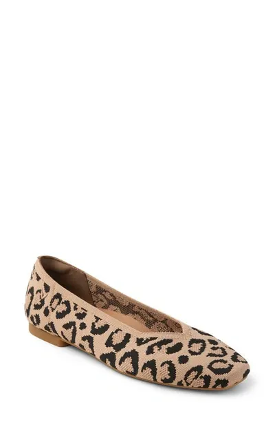 Vivaia Margot 2.0 Square Toe Flat In Dark Leopard