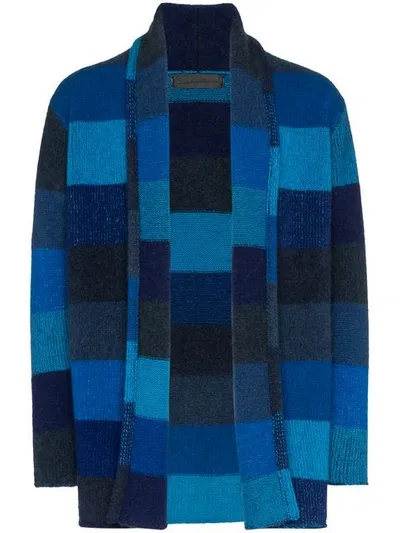 The Elder Statesman Open Cashmere Smoking Jacket In Blue