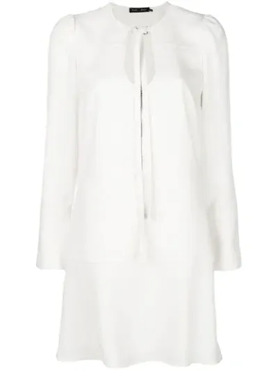 Proenza Schouler Tie Neck Mini Dress In White