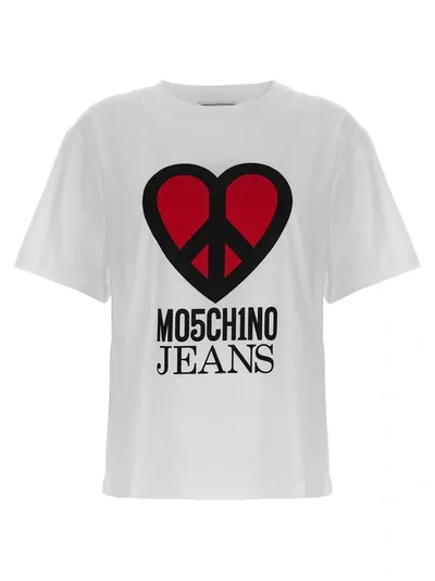 Mo5ch1no Jeans Logo T-shirt In White