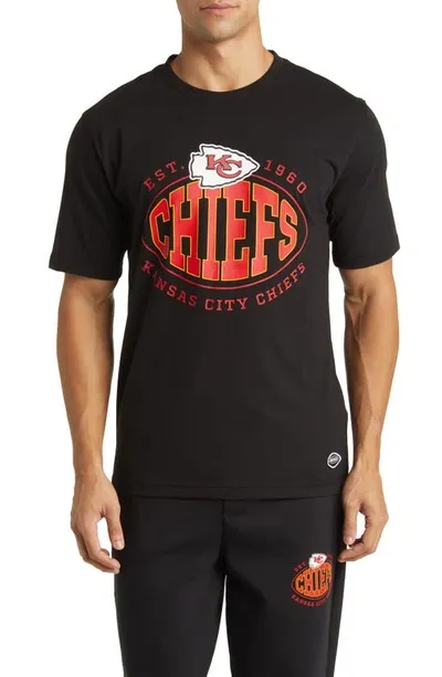 Hugo Boss Kids' X Nfl Stretch Cotton Graphic T-shirt In Kansas City Chiefs Black