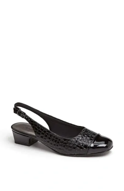 Trotters 'dea' Slingback In Black Croco