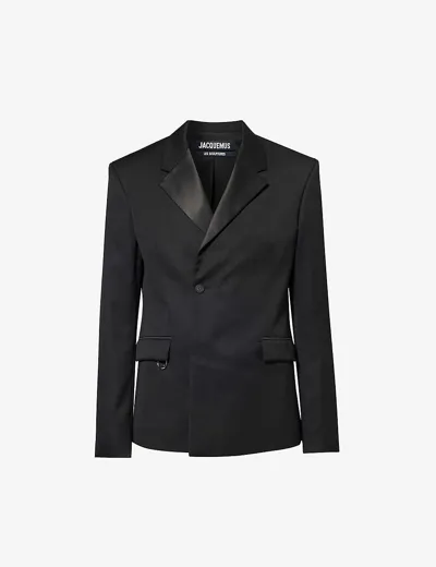 Jacquemus La Veste Melo Wool Tuxedo Jacket In Black