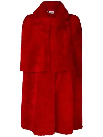 Lanvin Shearling Cape In Red