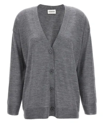 P.a.r.o.s.h Wool Blend Cardigan Sweater, Cardigans Gray In Grey