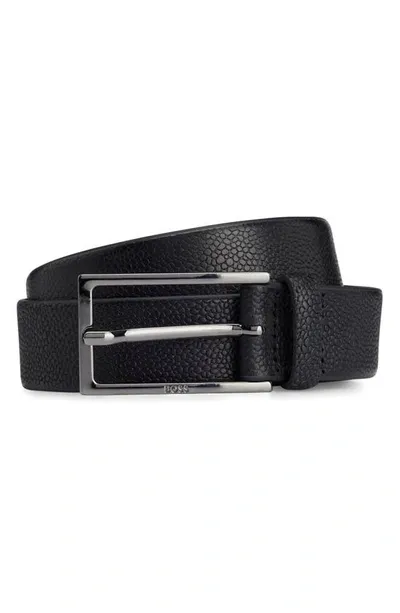 Hugo Boss Carmello Leather Belt In Black