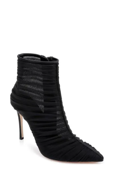 L Agence Noeme Mesh Stiletto Bootie In Black