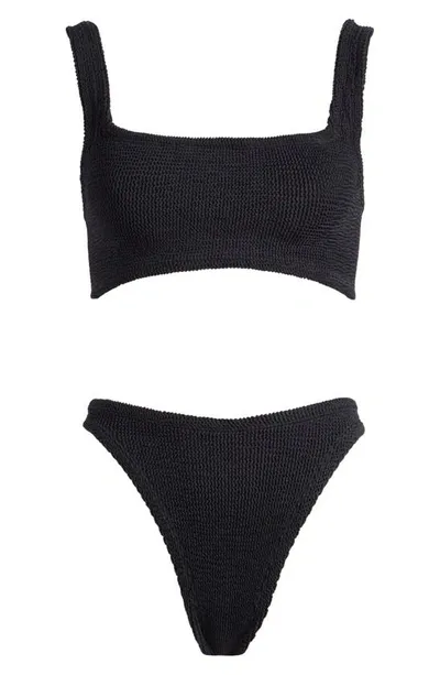 Hunza G Crinkle Two-piece Swimsuit In Black