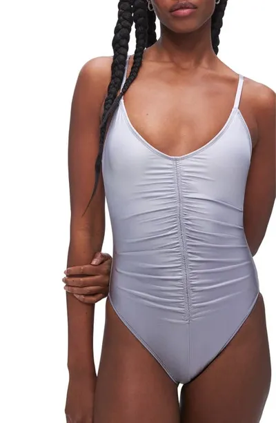 Good American Always Ruched One-piece Swimsuit In White