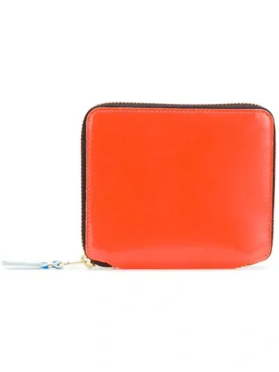 Comme Des Garçons Neon Glow Wallet In Orange