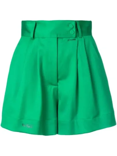 Styland High Rise Tailored Shorts In Green