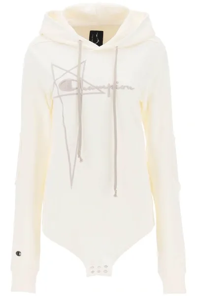 Rick Owens ' Body Hoodie In White