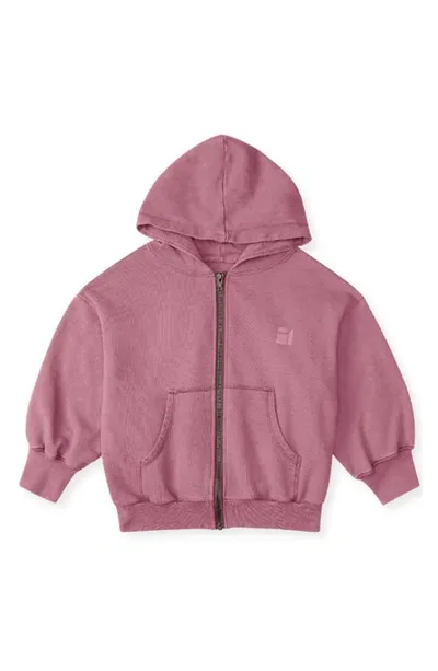 The Sunday Collective Kids' Natural Dye Everyday Zip-up Hoodie In Shellac