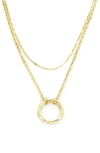 Panacea Layered Circle Pendant Necklace In Gold