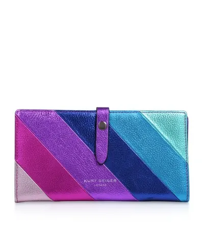 Kurt Geiger Striped Metallic Wallet In Pink