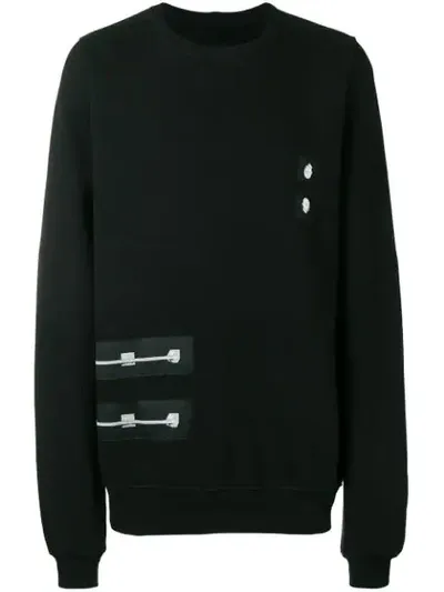 Rick Owens Drkshdw Patch Jersey Sweatshirt In Black