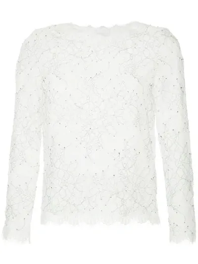 Huishan Zhang Lace Embroidered Blouse In White