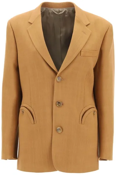 Blazé Milano Santana Peanut Nana Single Breasted Jacket In Orange