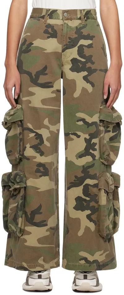 Amiri Camo Baggy Cargo Pant In Green