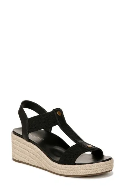 Vionic Calera Espadrille Wedge Sandal In Black